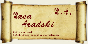 Maša Aradski vizit kartica